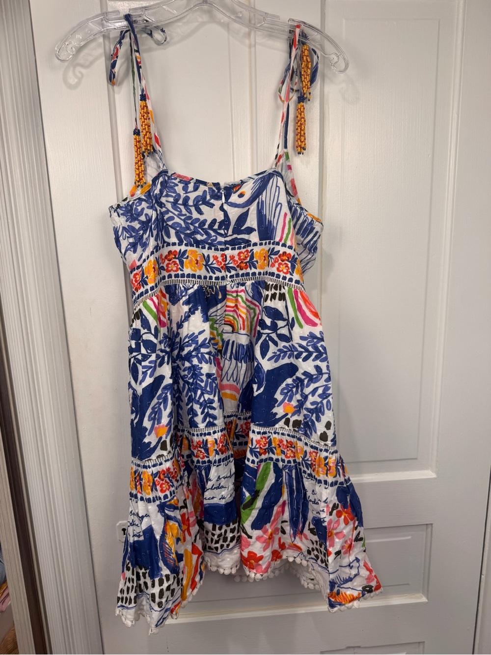 FARM Rio White Sundress with Blue, Yellow & Multicolor Floral Print - Picture 4 of 5